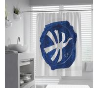 FEIPUHOME Art Blue and White Shower Curtain Abstract Bird Famous Painting Prints Bathtub Curtains Abstract Aesthetics Bathroom Decor Washable Polyester 200 x 240 cm
