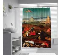 FEIPUHOME Art Classic Vintage Shower Curtain the Temptation of Saint Anthony Famous Painting Printing Bathroom Shower Curtains Waterproof & Washable 200 x 240 cm