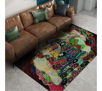 FEIPUHOME Art Rug 120x180cm Mid-Century Vintage Bedroom Rugs the Maiden Famous Painting Print Soft Comfortable Thin Carpet for Living Room Bedroom Low Pile
