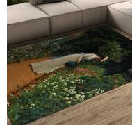FEIPUHOME Art Rug 160x200cm Exhibition Artwork Rugs My Lady's Garden 1905 Famous Painting Print Living Room Bedroom Bathroom Thin Carpets Washable Non Slip