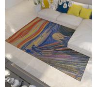 FEIPUHOME Art Rug 180x240cm Abstract Aesthetics Rugs the Scream Famous Painting Print Carpet for Livingroom Bedroom Diningroom Home Office Low Pile Easy-to-Clean