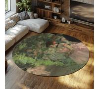 FEIPUHOME Art Rug 200x200cm Impressionism Round Rugs Dancers Backstage Famous Painting Print Indoor/Outdoor Home Decor Carpet for Entryway Living Room Low Pile