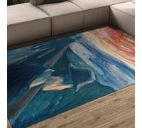 FEIPUHOME Art Rug 90x150cm Expressionism Abstract Art Rugs Sick Mood at Sunset. Despair Famous Painting Print Carpet Indoor/Outdoor Large Washable Entryway