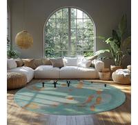 FEIPUHOME Art Rugs 120x120cm Boho Minimal Art Round Rug Arab Coffeehouse Famous Painting Prints Carpet for Bedroom Dining Room Kitchen Under Sink Low Pile Non-slip