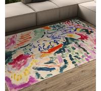 FEIPUHOME Art Rugs 120x180cm Abstract Aesthetics Rug Japanese Woman Beside the Water Famous Painting Prints Large Non-slip Carpet for Lounge Tea Table Sofa