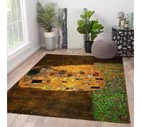 FEIPUHOME Art Rugs 180x240cm Romanticism Rug Kiss the Bride Famous Painting Prints Indoor Non-slip Machine Washable Carpet for Living Dining Dorm Room Bedroom
