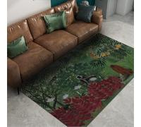 FEIPUHOME Art Rugs 60x90cm Nature Aesthetics Art Rug Tropical Forest with Monkeys Famous Painting Prints Carpets for Children Teen Room Bedroom Low Pile