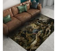 FEIPUHOME Art Rugs 90x150cm Mid-Century Retro Rug Liberty Leading the People Famous Painting Prints Carpet Washable Non-slip Entryway for Farmhouse Lobby Room