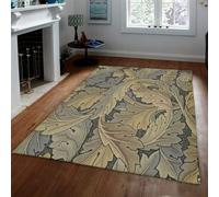 FEIPUHOME Art William Morris Vintage Area Rug for Dinning Room Bedroom Decor Retro Green Plant Acanthus Leaf Prints Non Slip Rectangle Carpet 60x120cm