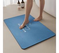 Feiqi Bath Mat 60 * 40cm ，Quick Dry Non Slip Anti Mould Floor Mat Absorbent Magic Mat Kitchen Washable Carpet Toilet Shower Room Blue (Blue, 40 * 60)
