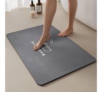 Feiqi Bath Mat 60 * 40cm ，Quick Dry Non Slip Anti Mould Floor Mat Absorbent Magic Mat Kitchen Washable Carpet Toilet Shower Room Dark Grey (Rrey, 40 * 60)