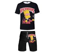 FEIRUIJI Anime Shirt and Shorts sets Casual Tshirt and Pants Tracksuits Beach Pants Swim Trunks Suit for men, B, Medium
