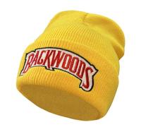 FEIRUIJI Unisex Backwoods Hats Backwoods Beanie Clown Scary Eyes Beanie Hip Hop Hats Knit Hats Winter Hats for Men Women, Golden Yellow, M