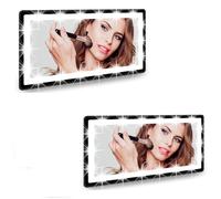 Feisate 2 Pack Car Vanity Mirror with Rechargeable LED Lights - 3 Light Modes & Dimmable Touch Screen - Large Makeup Sun Visor for Truck SUV - Passenger Car Mirror Accessories for Women Girl - Black