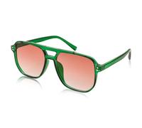 FEISEDY Classic Pilot Sunglasses Mens Womens UV400 Protection Vintage Square Double Bridge Sun Glasses B2835