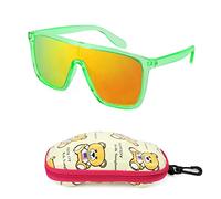 FEISEDY Kids Sunglasses for Girls Boys Age 4-12 - Lightweight One Piece Square Frame - UV400 Protection B2812