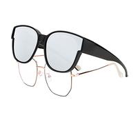 FEISEDY Polarised Sunglasses Fit Over Glasses for Women Men Trendy Oversized Wear Over Glasses UV Protection B2922