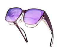 FEISEDY Polarised Sunglasses Fit Over Glasses - Trendy Ladies Sqaure Sun Glasses UV400 Protection for Driving