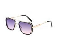 FEISEDY Retro 70s Sunglasses Men Women 80s Square Steampunk Glasses with Metal Frame & UV400 Protection B0114