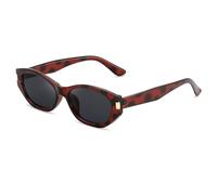 FEISEDY Retro Cat Eye Sunglasses for Women Trendy Shades Chunky Frame B0418 | Classic 90s Fashion Cateye Shades UV400 Protection Clear Vision for Driving Fishing Beach Travel Party Metal Accents
