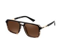 FEISEDY Retro Pilot Polarised Sunglasses for Men Women 70s Shades B0377 | UV400 Protection, Classic Square Designer Sun Glasses for Driving,Fishing,Holidays