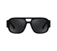 FEISEDY Retro Pilot Women's Sunglasses, Mens 70s Double Bridge Trendy Thick Frame Square Pilot Sun Glasses B9191