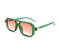 FEISEDY Square Pilot Sunglasses for Women Men 70s Retro Double Bridge Ladies Designer Sun Glasses UV400