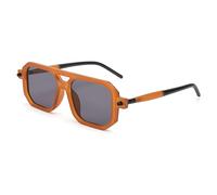 FEISEDY Square Pilot Sunglasses for Women Men 70s Retro Double Bridge Ladies Designer Sun Glasses UV400