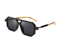FEISEDY Square Pilot Sunglasses for Women Men 70s Retro Double Bridge Ladies Designer Sun Glasses UV400
