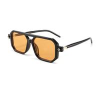 FEISEDY Square Pilot Sunglasses for Women Men 70s Retro Double Bridge Ladies Designer Sun Glasses UV400