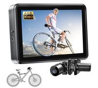 FEISIKE Handlebar Bike Mirror, 4.3'' HD Night Vision Rear View Camera, 145° Wide Angle, Adjustable Rotatable Bracket, Compatible with Bicycle, Mountain, Road Bikes