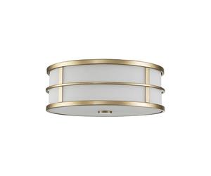 Feiss Fusion 3 Light Glass Flush Ceiling Fitting In Natural Brass