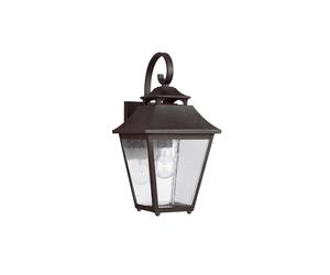 Feiss Galena Single Light Medium Outdoor Wall Lantern in Black Finish with Seeded Glass