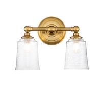 Feiss Huguenot Lake 2 Light Bathroom Wall Light - Burnished Brass