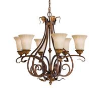 Elstead Lighting Sonoma Valley 6 Light Multi Arm Chandelier Aged Tortoise Shell