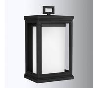 Elstead Lighting Elstead Roscoe Coastal Single Light Medium Wall Lantern in Textured Black Finish with White Opal Glass