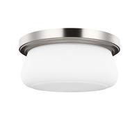 Feiss Vintner Glass Flush Ceiling Light - Satin Nickel