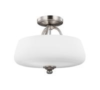 Feiss Vintner Glass Semi-Flush Ceiling Light - Satin Nickel