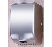 Feisty Brushed Electric Hand Dryer Wall Mounted Satin Metal Blue Downlight High Powered