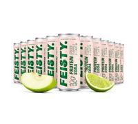 Feisty Drinks Protein Soda Green Apple & Lime 12x330ml, 10g Plant-Based Protein, Healthy Soda, Healthy Fizzy Drinks, No Added Sugar, Sparkling Drinks