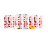 Feisty Drinks Protein Soda White Peach & Nectarine 9x330ml, 10g Plant-Based Protein, Healthy Soda, Healthy Fizzy Drinks, No Added Sugar, Sparkling Drinks