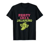 Feisty Like a Jalapeno Neon Block Pepper Art T-Shirt