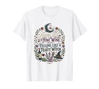 Feisty Menopause Witch Midlife 40s 50s Aging Fine Wine Boho T-Shirt