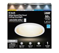 Feit Electric 4 Inch LED Ceiling Downlight, Dimmable Flat Panel Ceiling Light with Color Selection (5CCT), Fits Most 4 Inch Recessed Cans, TP24 Adapter Included (5"x 5"x 0.5"), 4 Pack, 74202/6WYCA/4