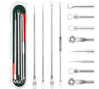 FEITA Blackhead Remover Pimple Popper Tool Kit, Comedone Pimple Extractor Acne Tools for Face Nose, Stainless Acne Needle Zit Popping Removal Facials Tool, Silver 4Pcs