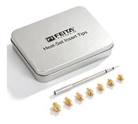 FEITA C245 Soldering Iron Tips Heat Set Insert Tool Kit, Threaded Brass Inserts M2 M2.5 M3 M4 M5 M6 M8 for 3D Printing & Plastic, Compatible with C245 Soldering Pen Stations, with Metal Storage Box