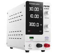 FEITA DC Power Supply Variable, 30V 10A Adjustable Switching Regulated Bench Lab Power Supplies with Encoder Coarse & Fine Adjustments Knob, 5V/2A USB Quick-Charge, Output Overcurrent Protection