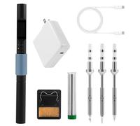 FEITA PTS200 Electronic Soldering Iron Kit, 100W Mini Smart Digital Micro Solder Iron Pen, Boost Mode, Auto Sleep & Shutdown, With 3 Solder Tips,1 Solder Wire,1 Small Soldering Stand,1 Type-C Charger