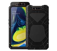 Feitenn Galaxy A80 Case, Samsung A80 Case Heavy Duty, Metal Cover Gorilla Glass Armor Aluminum AlloyBumper Military Shockproof Defender Men Gift Outdoor Hard Shell for Samsung Galaxy A80 2019 - Black