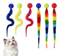 FEITONGFX 6 PCS Cat Worm Toy, Cat Toys for Indoor Cats | Kitten Toys for Indoor Cats Glow in The Dark for Kitten, Adult-Cat, Fun Exercise & Bonding Tool